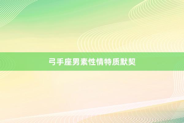 弓手座男素性情特质默契
