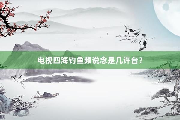 电视四海钓鱼频说念是几许台？